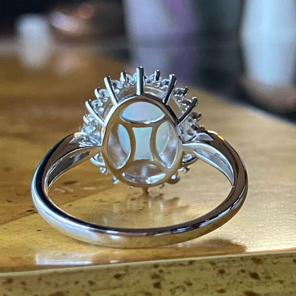 Natural Ethiopian Opal Sterling Silver Ring Size 9.75 - Picture 5 of 9